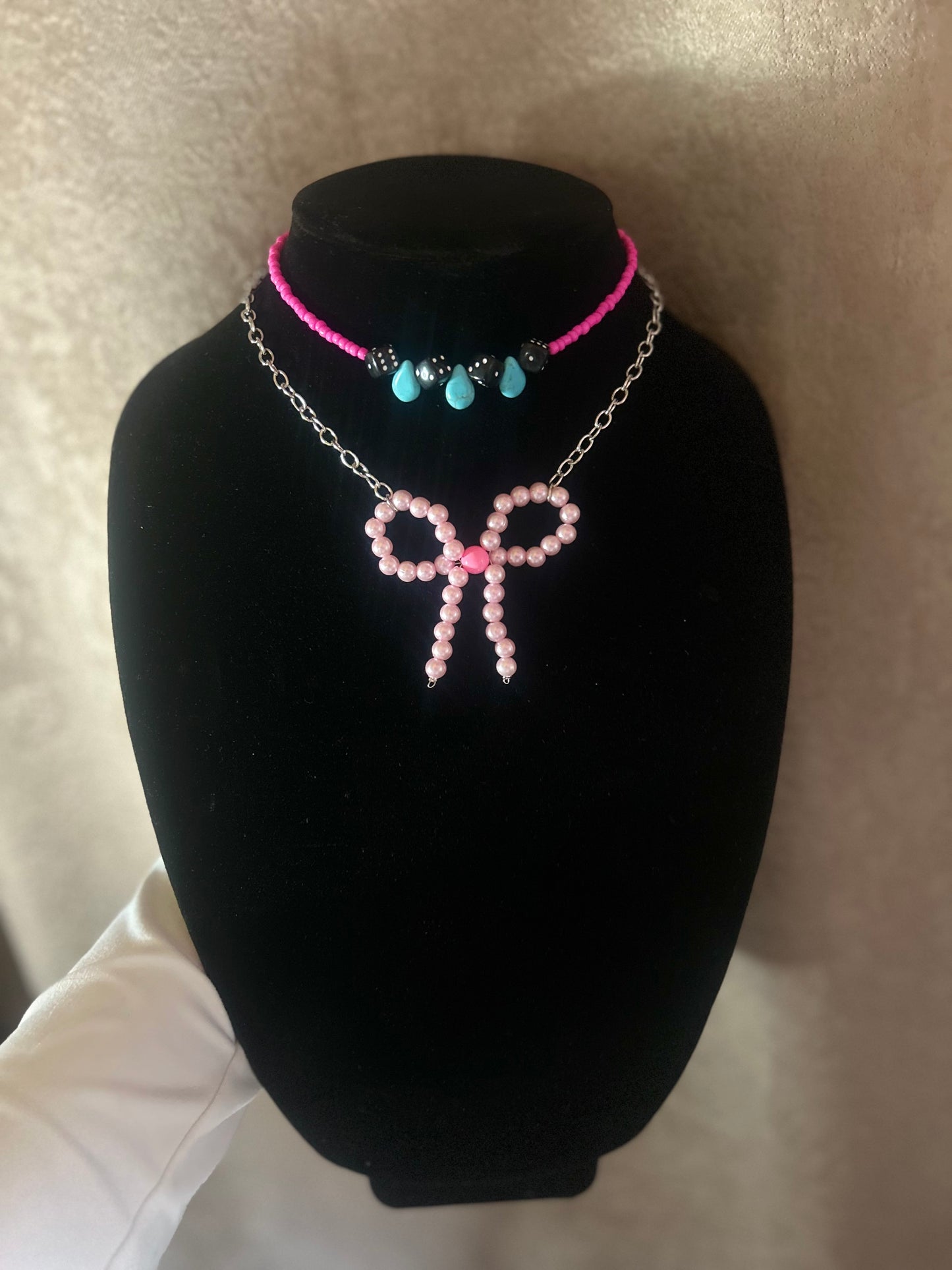 Outlaw Pink Bow necklace