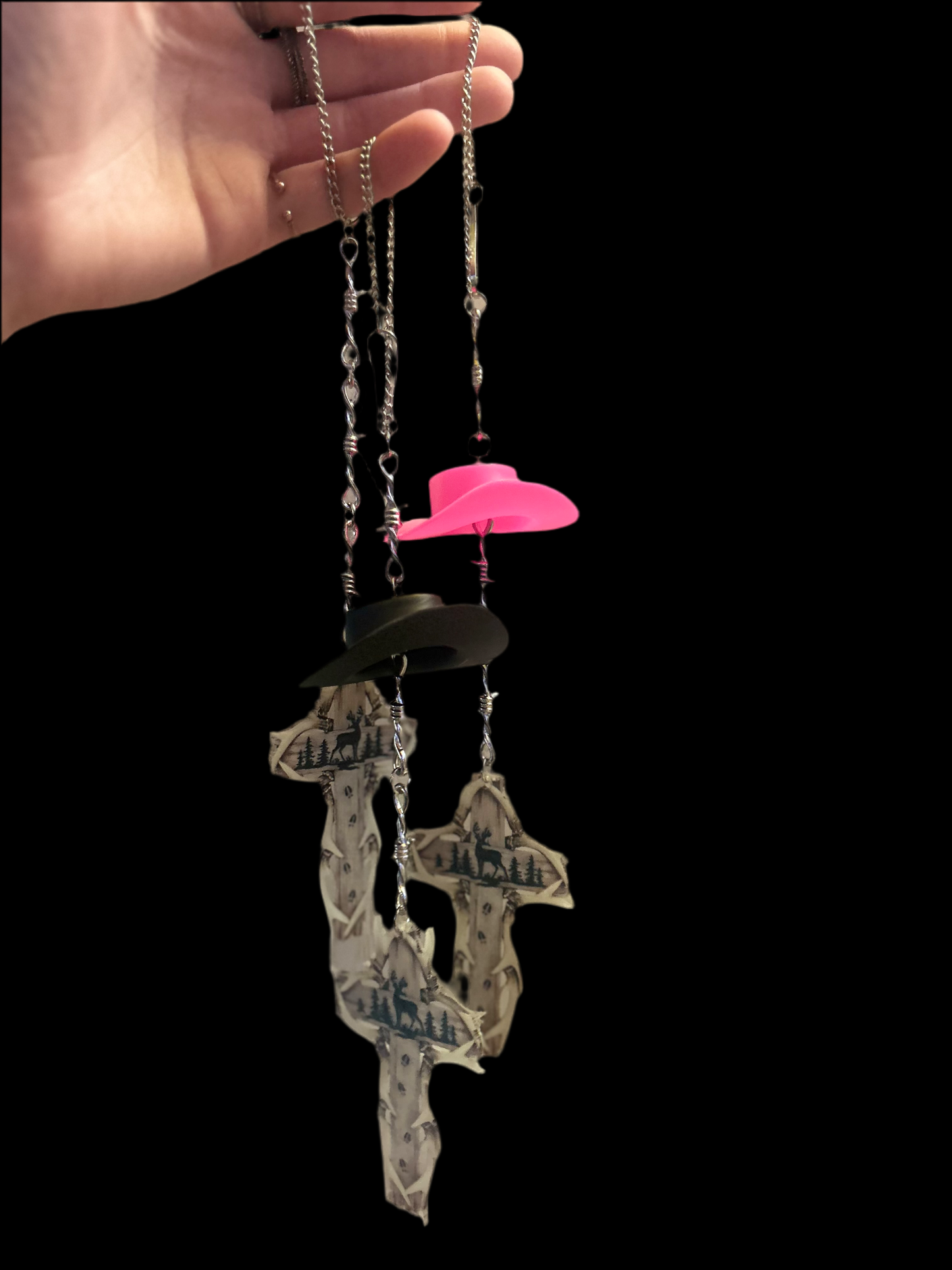 Cross With Buck car charm