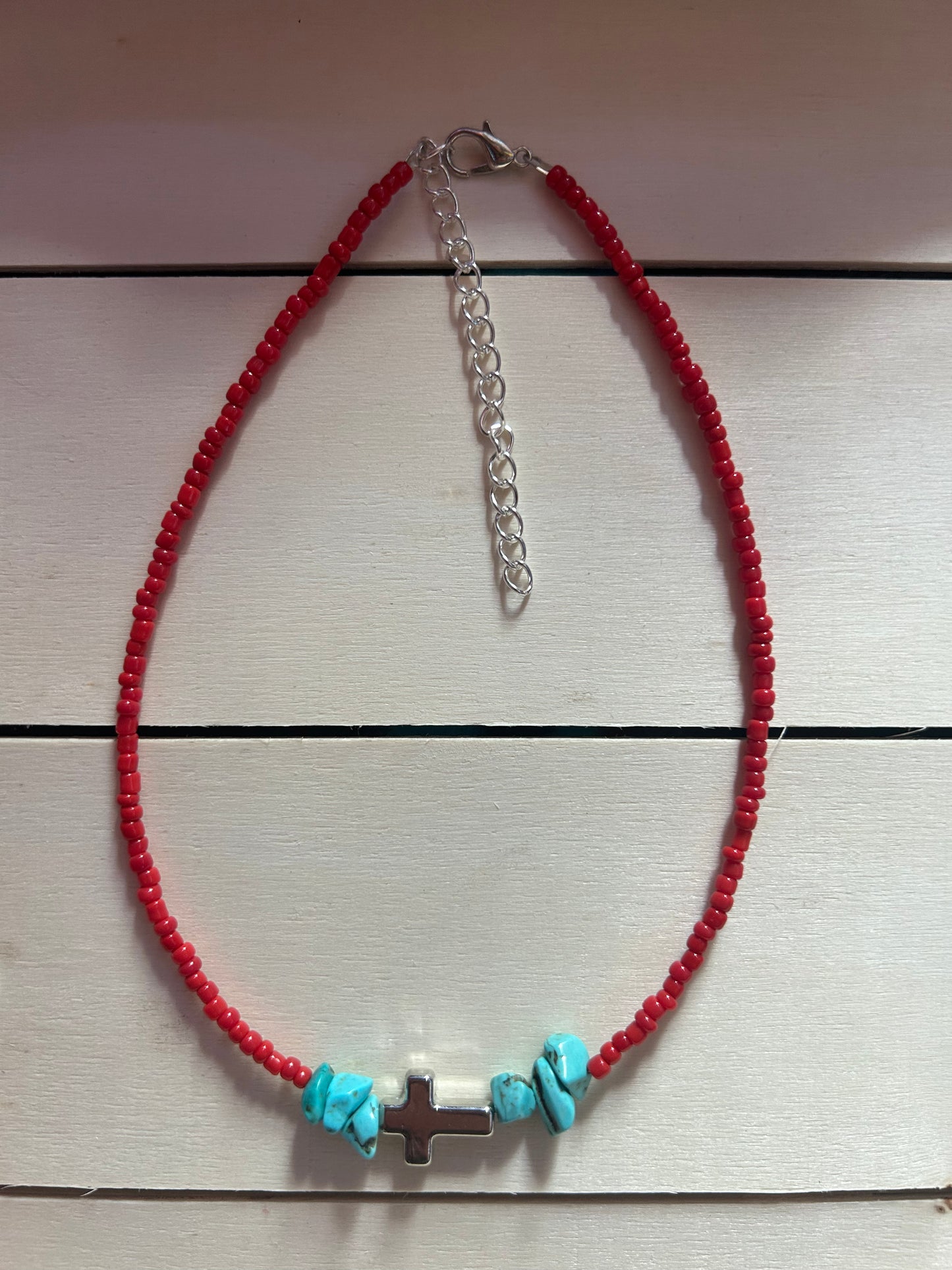 Cross & Turquoise Choker