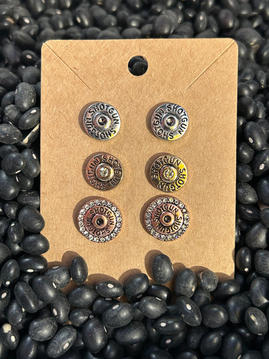 Shotgun stud earrings