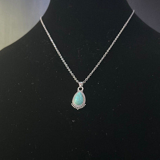 Fancy Tear Drop Pendant Necklace