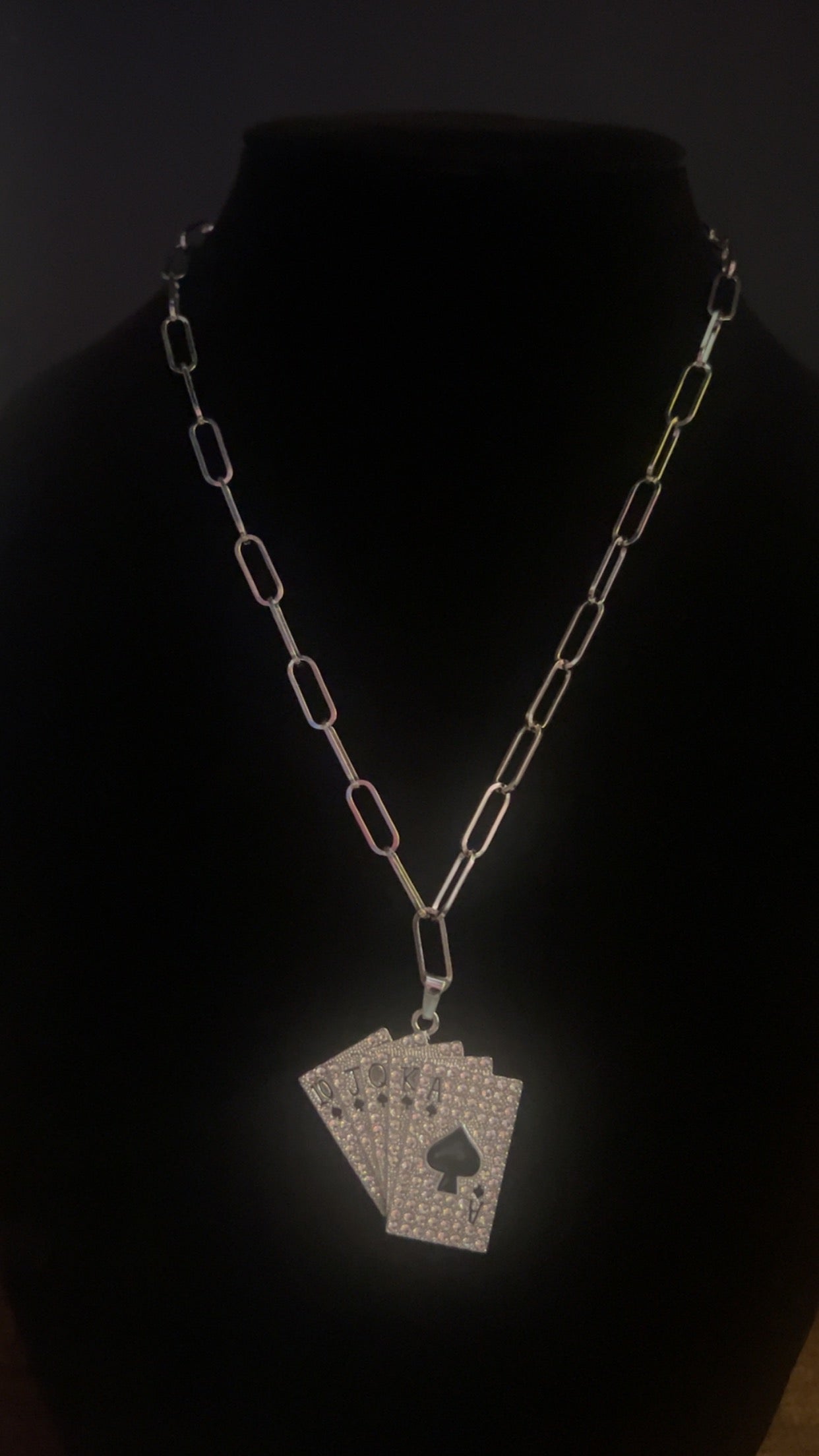 Blinged Out Card Necklace