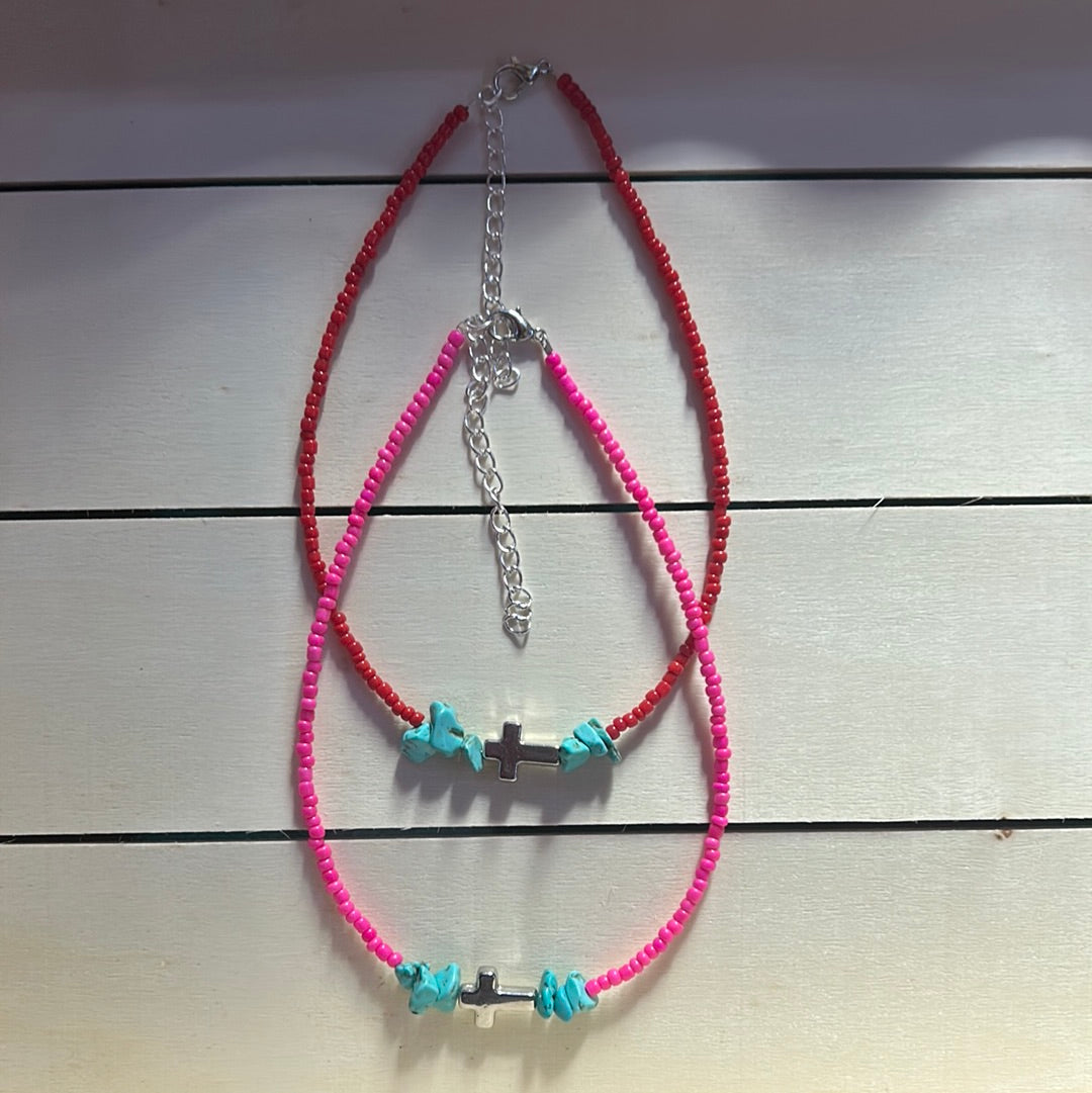 Cross & Turquoise Choker