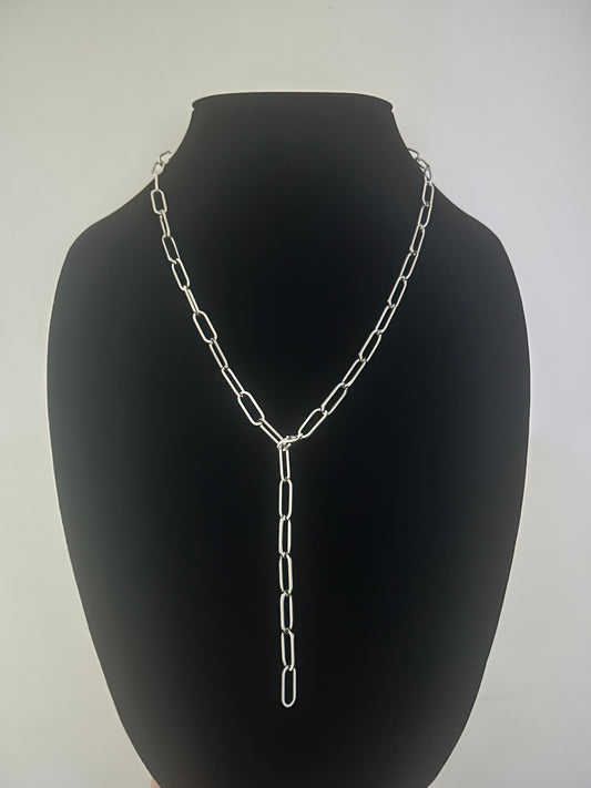 Paper Clip Lariat Necklace