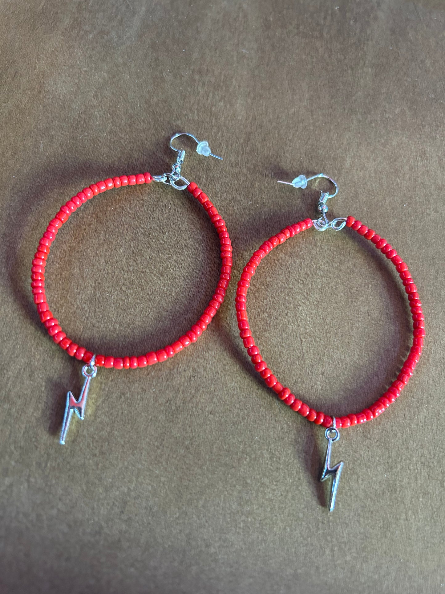 Red Lighting Strike Earrings