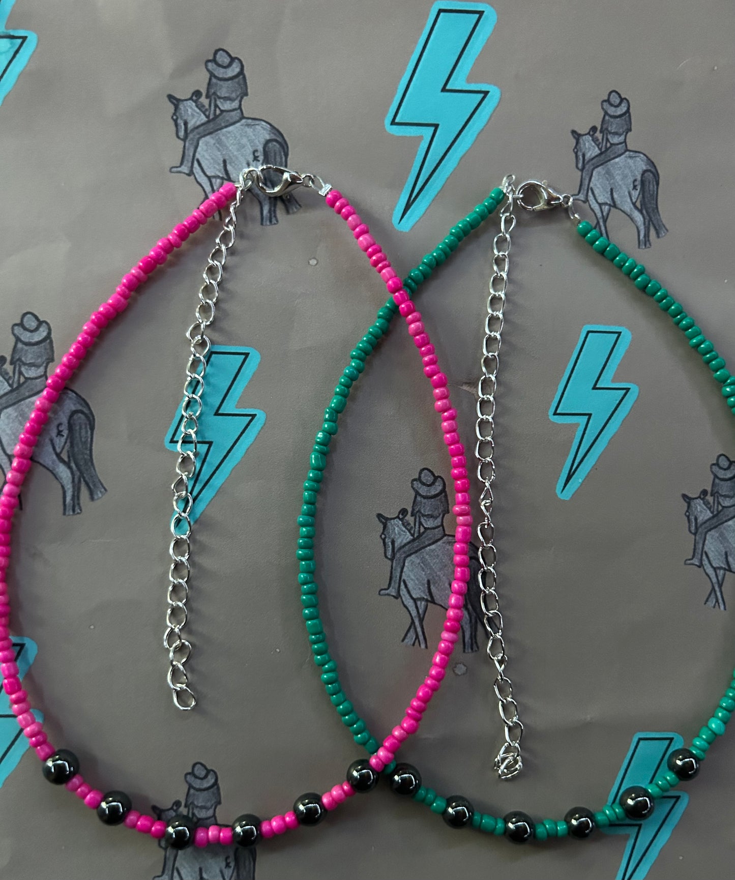 Pink and Teal Navajo Choker