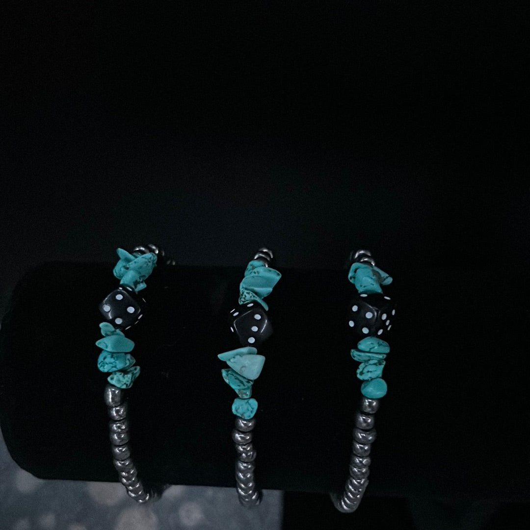 Dice & Turquoise Bracelet