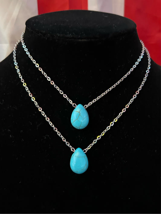 Turquoise teardrop necklace